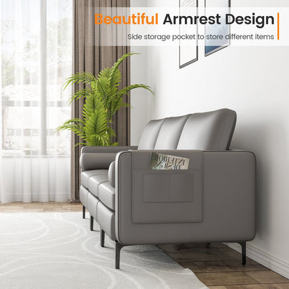Modular 1/2/3/4-Seat L-Shaped Sectional Sofa Couch with Socket USB Port-3-Seat with USB port