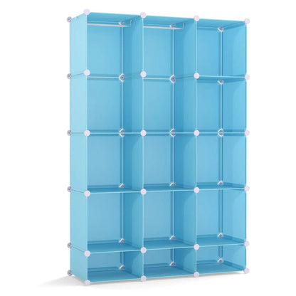 13 Cube Modular Kids Wardrobe With Hanging Rod