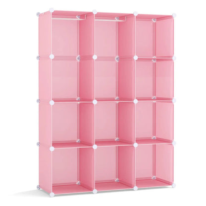 Modular Kids Wardrobe With 10 Cubes and Rod