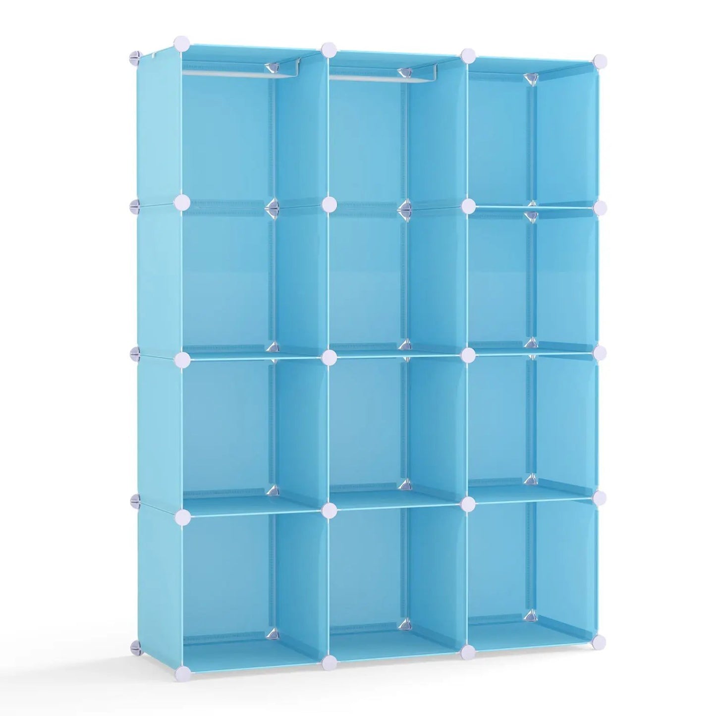 Modular Kids Wardrobe With 10 Cubes and Rod