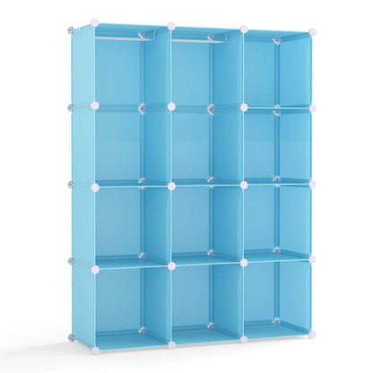 Modular Kids Wardrobe With 10 Cubes and Rod