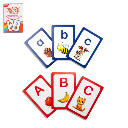 ABC: Learn Uppercase & Lowercase Letters Card Pack by The Fidget Games blue and red cards on Tampa Home & Garden Store