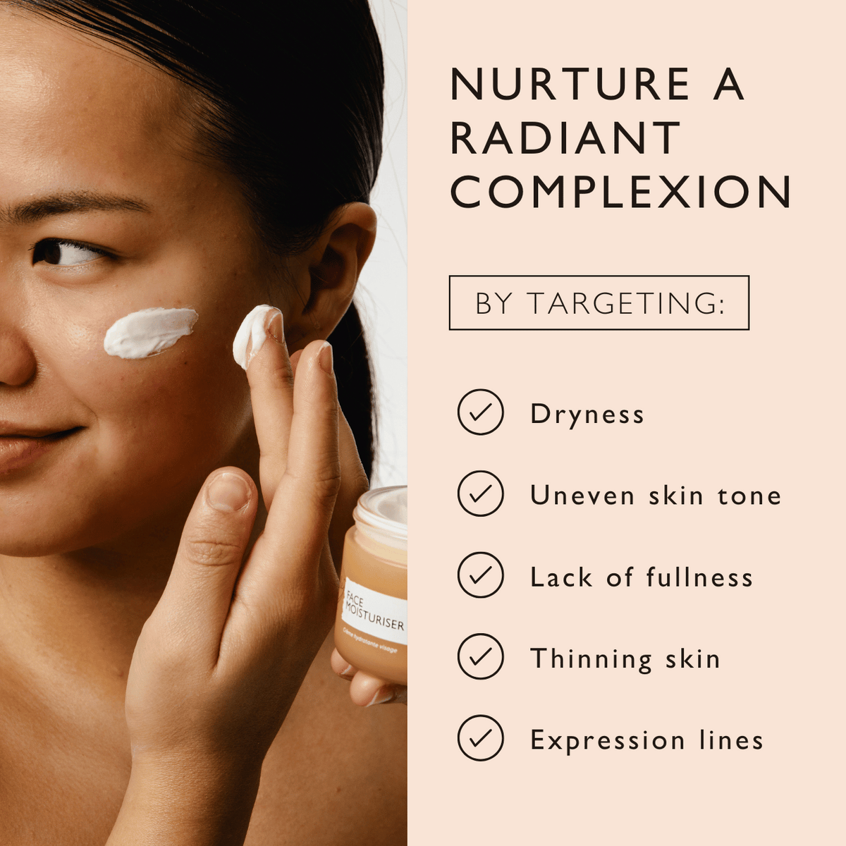UpCircle Face Moisturizer with Vitamin E - Jumbo, creamy white cream on cheek on Tampa Home & Garden Store