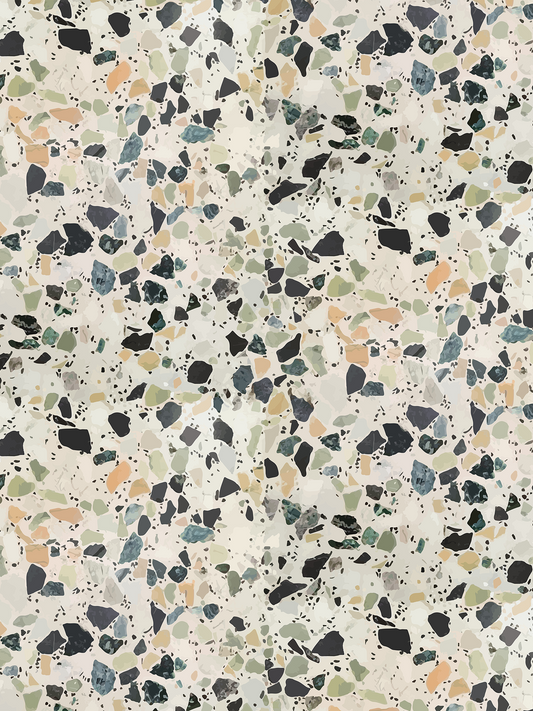 Mojave Terrazzo Wallpaper, green and orange - Tampa Home & Garden Store