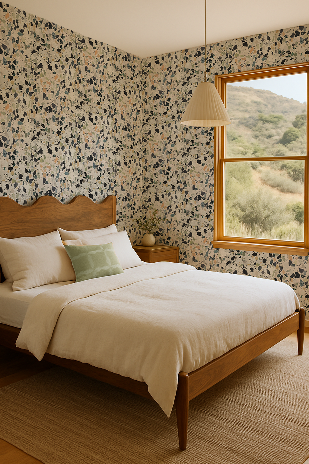 Mojave Terrazzo Wallpaper, green and orange - Tampa Home & Garden Store