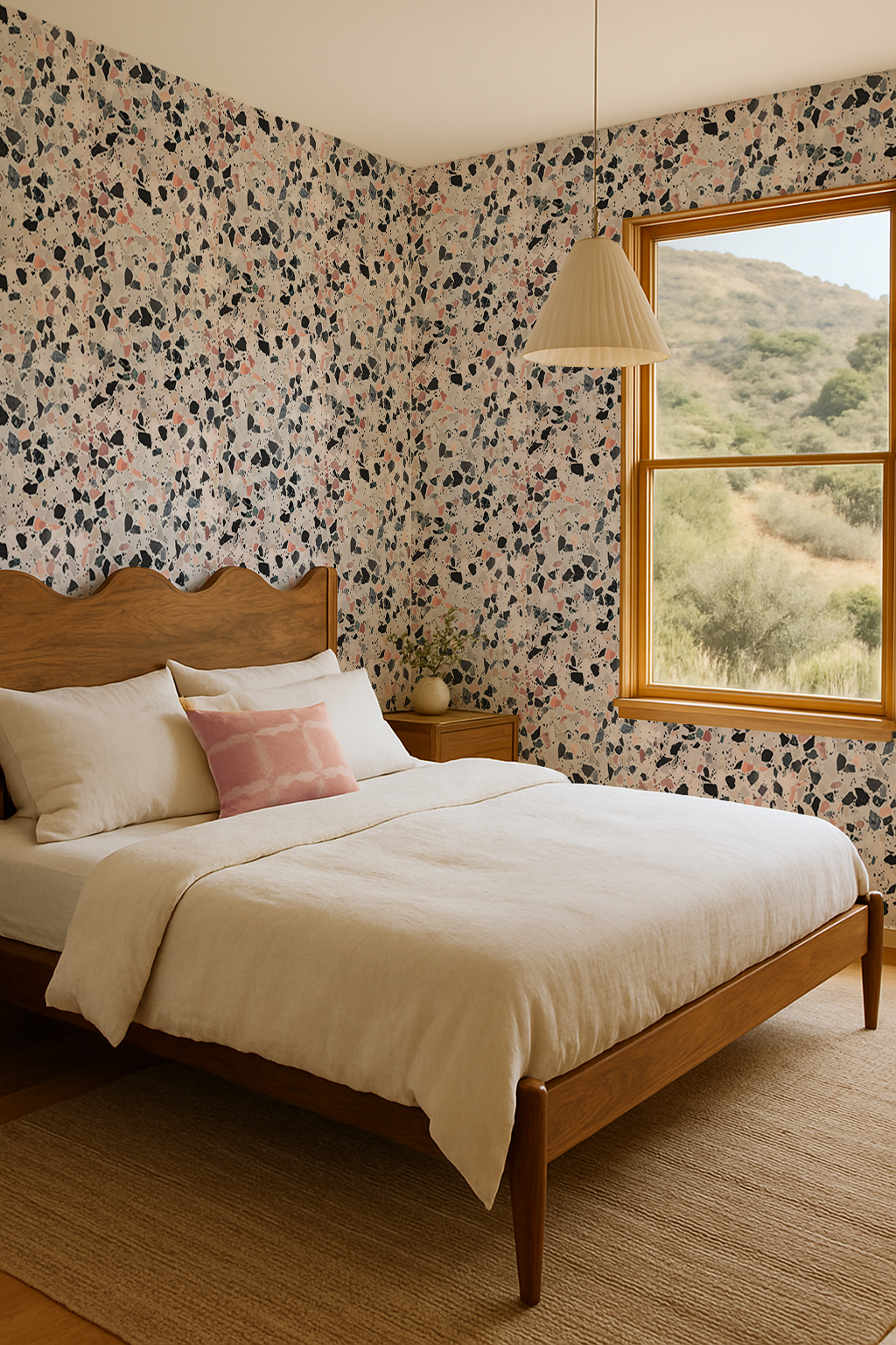 Mojave Terrazzo Wallpaper, mauve and gray - Tampa Home & Garden Store