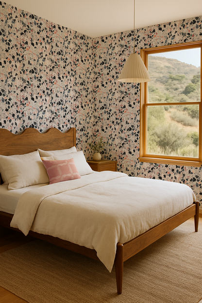 Mojave Terrazzo Wallpaper, mauve and gray - Tampa Home & Garden Store