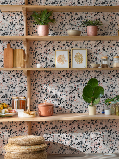 Mojave Terrazzo Wallpaper, mauve and gray - Tampa Home & Garden Store