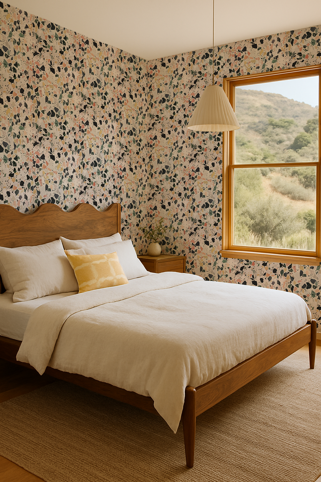 Mojave Terrazzo Wallpaper, peach & yellow - Tampa Home & Garden Store
