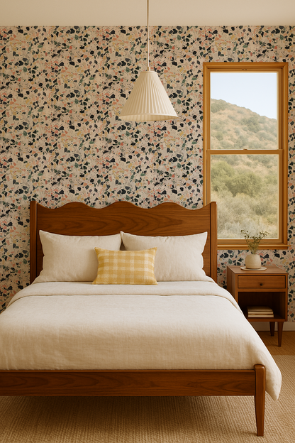 Mojave Terrazzo Wallpaper, peach & yellow - Tampa Home & Garden Store