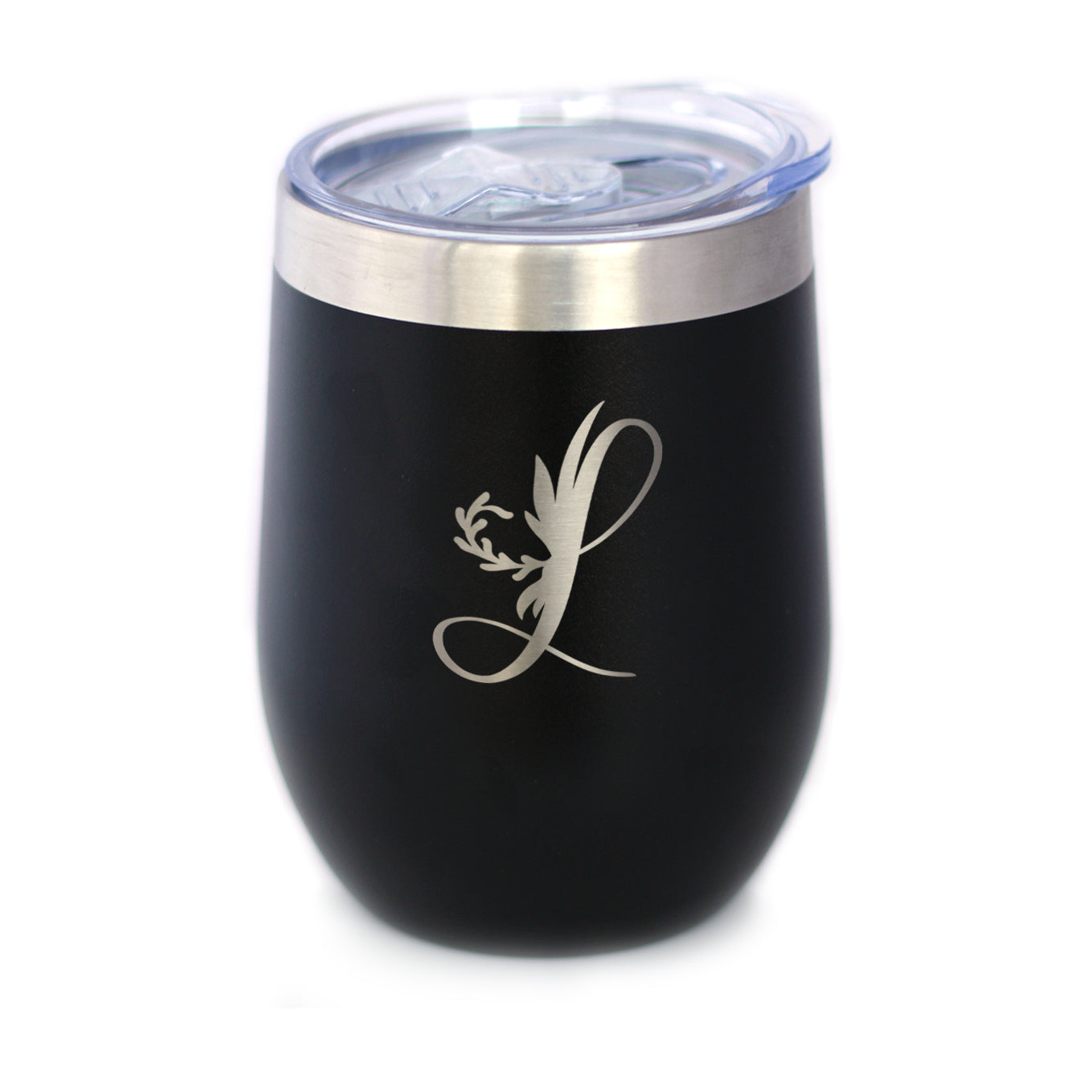 Monogram Floral Initial Letter L - Wine Tumbler - Tampa Home & Garden Store