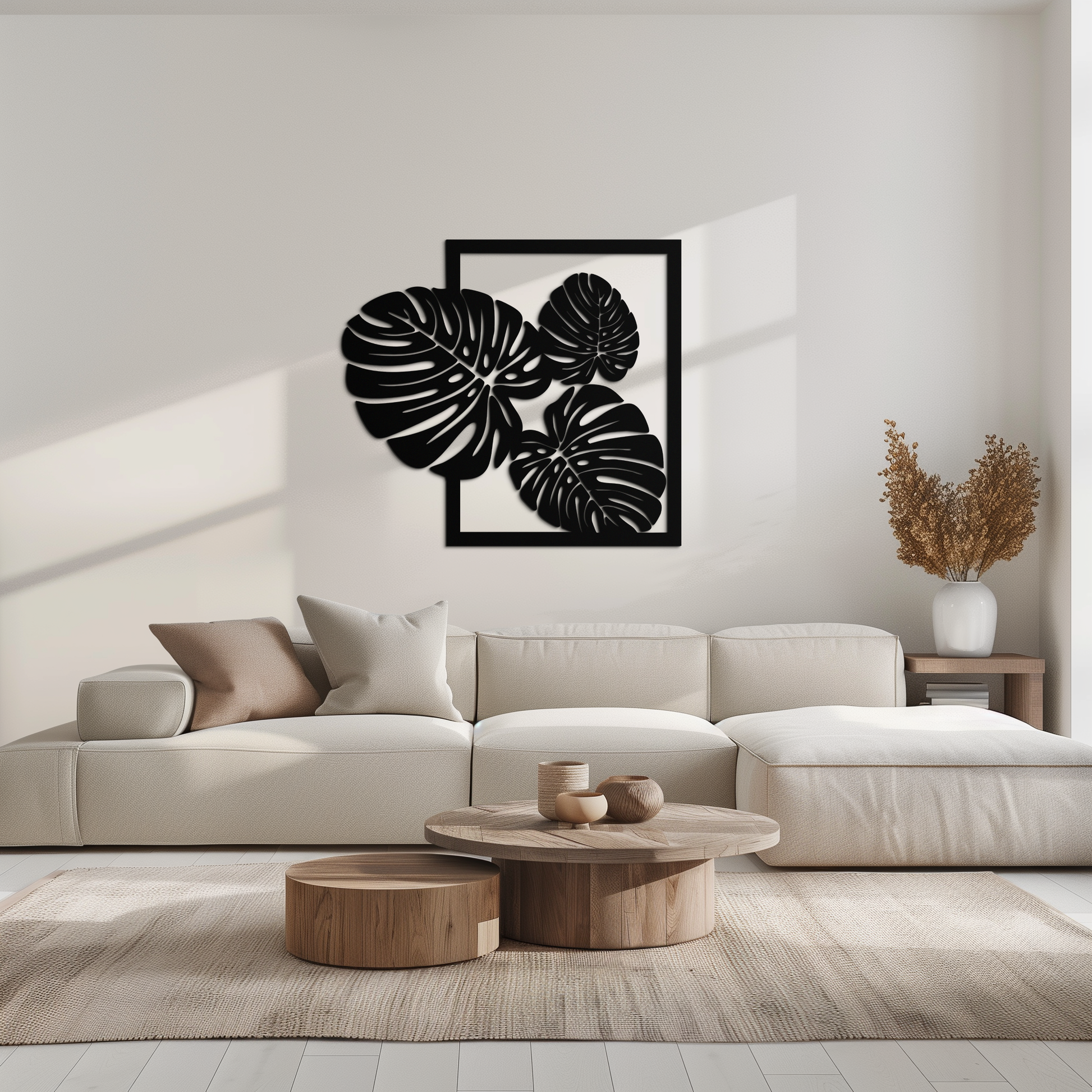 Monstera Leaf Metal Wall Art – Modern Tropical Black Wall Decor for Living Room- KAF552 - Tampa Home & Garden Store