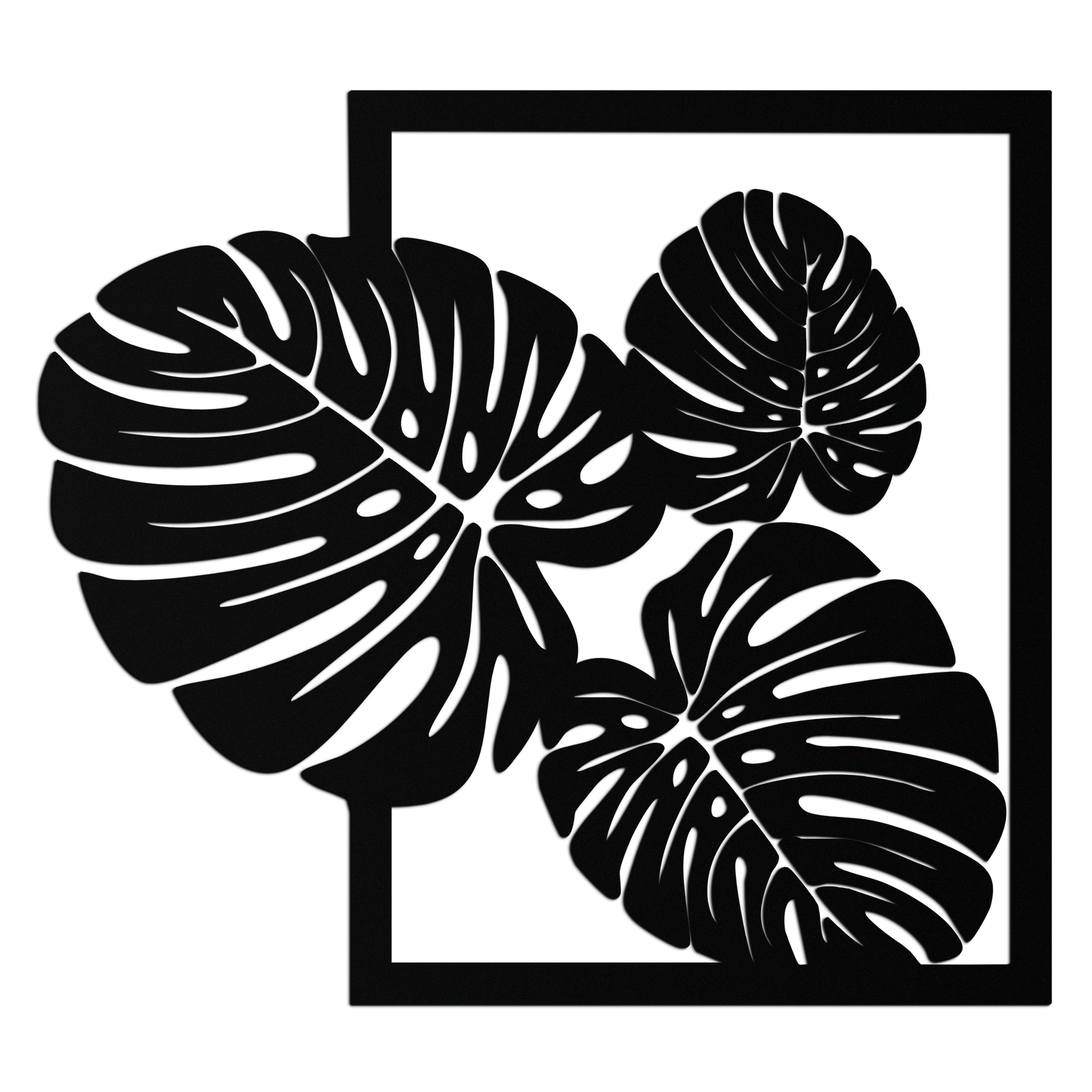Monstera Leaf Metal Wall Art – Modern Tropical Black Wall Decor for Living Room- KAF552 - Tampa Home & Garden Store