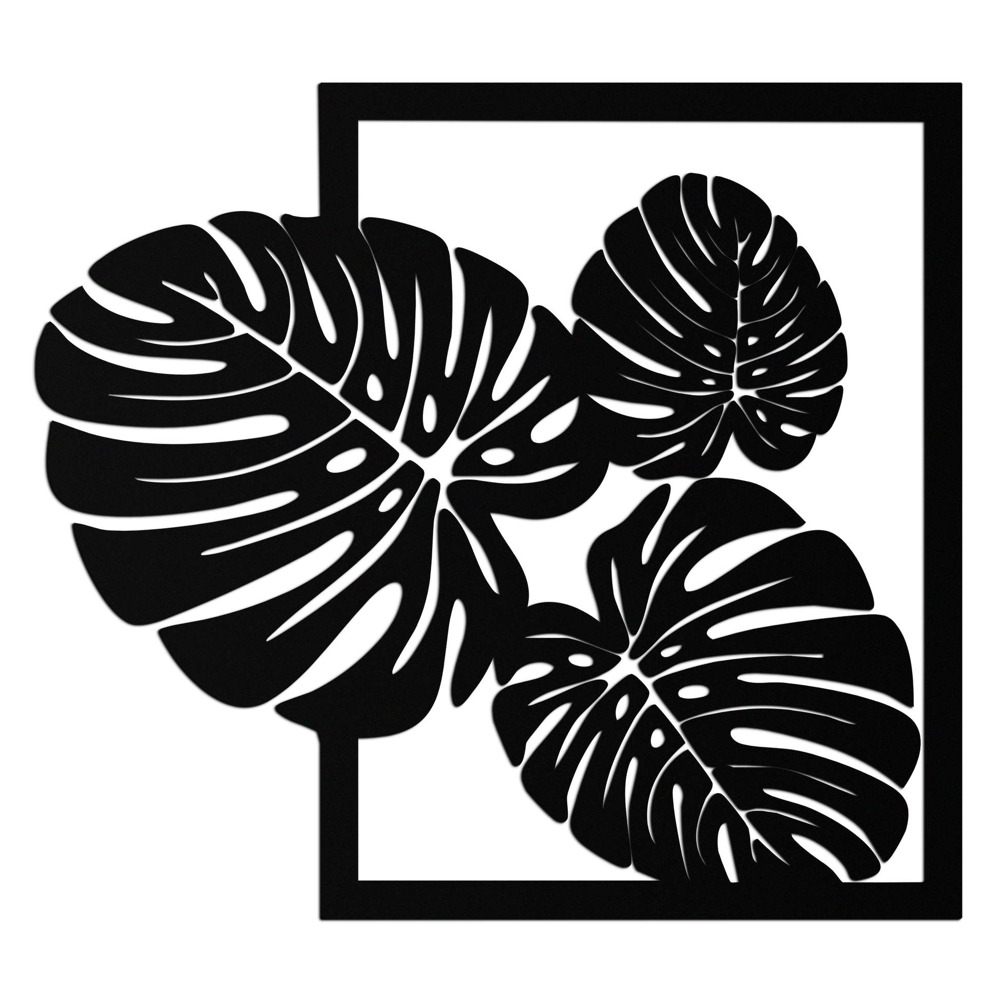 Monstera Leaf Metal Wall Art – Modern Tropical Black Wall Decor for Living Room- KAF552 - Tampa Home & Garden Store