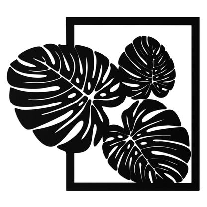 Monstera Leaf Metal Wall Art – Modern Tropical Black Wall Decor for Living Room- KAF552 - Tampa Home & Garden Store