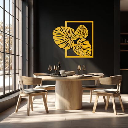 Monstera Leaf Metal Wall Art – Modern Tropical Black Wall Decor for Living Room- KAF552 - Tampa Home & Garden Store