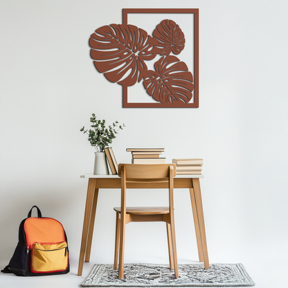 Monstera Leaf Metal Wall Art – Modern Tropical Black Wall Decor for Living Room- KAF552 - Tampa Home & Garden Store