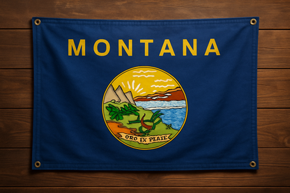 Montana Flag with Grommets Along the Edges for Wall Hanging - Tampa Home & Garden Store