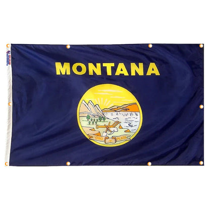 Montana Flag with Grommets Along the Edges for Wall Hanging - Tampa Home & Garden Store