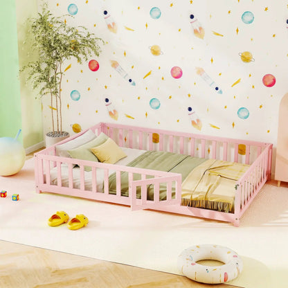 Montessori Toddler Bed With Full Guardrails