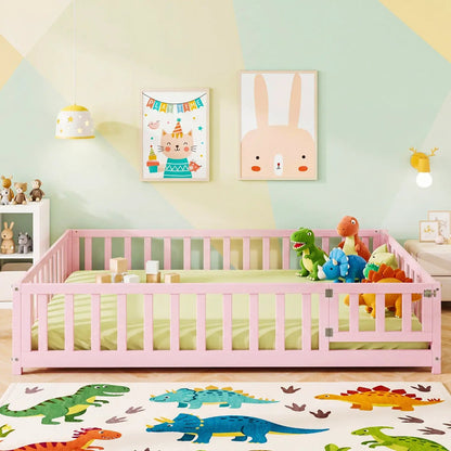 Montessori Toddler Bed With Full Guardrails