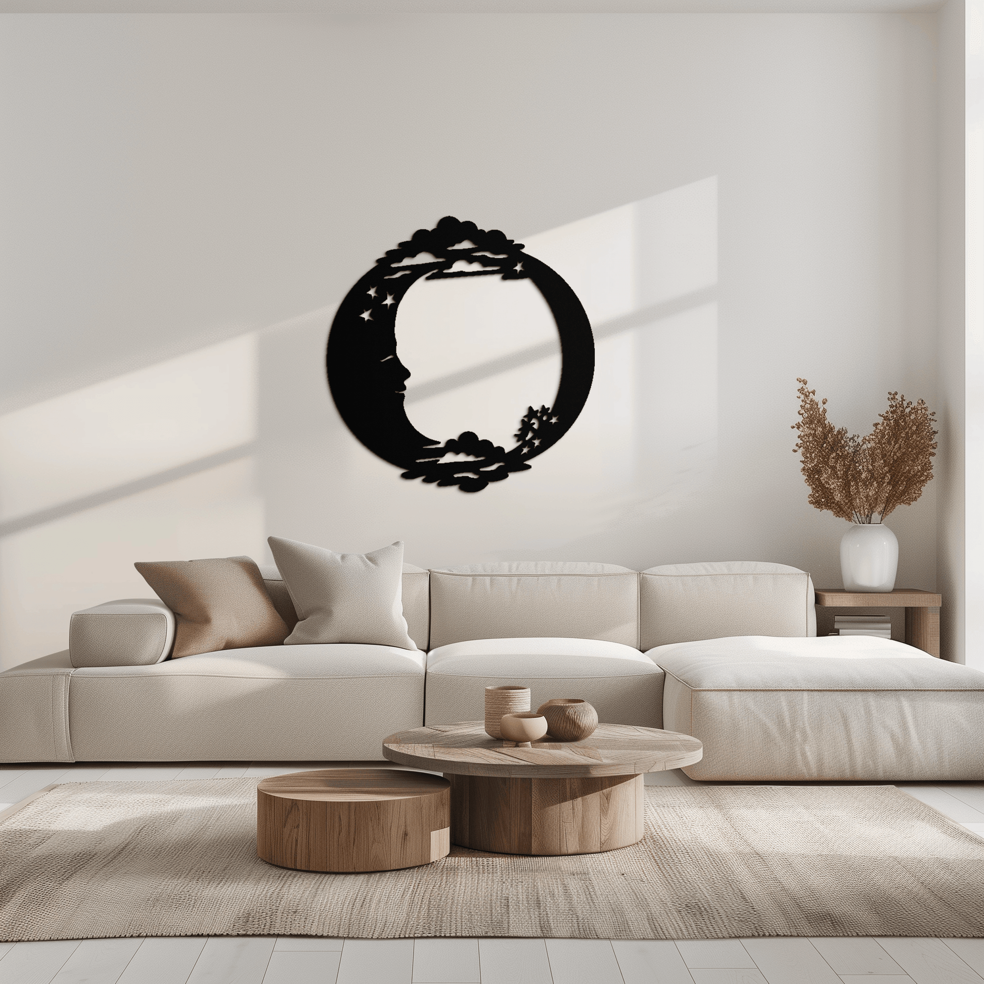 Moon & Stars Metal Wall Art - Celestial-Inspired Steel Wall Decor - KAF029 - Tampa Home & Garden Store
