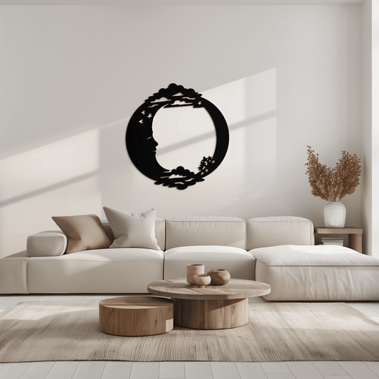 Moon & Stars Metal Wall Art - Celestial-Inspired Steel Wall Decor - KAF029 - Tampa Home & Garden Store