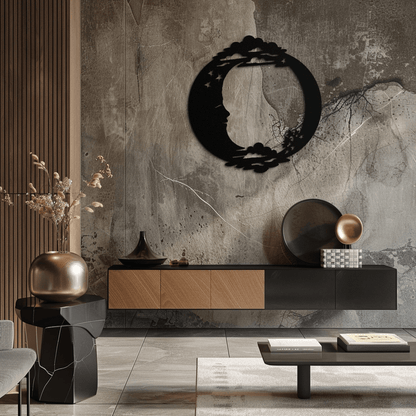 Moon & Stars Metal Wall Art - Celestial-Inspired Steel Wall Decor - KAF029 - Tampa Home & Garden Store