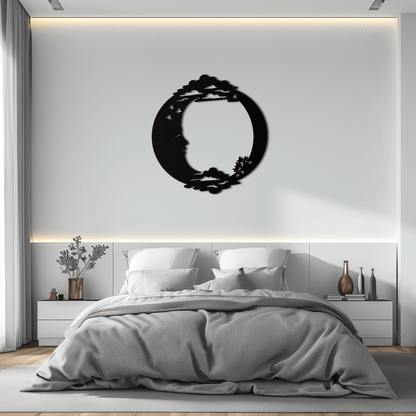 Moon & Stars Metal Wall Art - Celestial-Inspired Steel Wall Decor - KAF029 - Tampa Home & Garden Store
