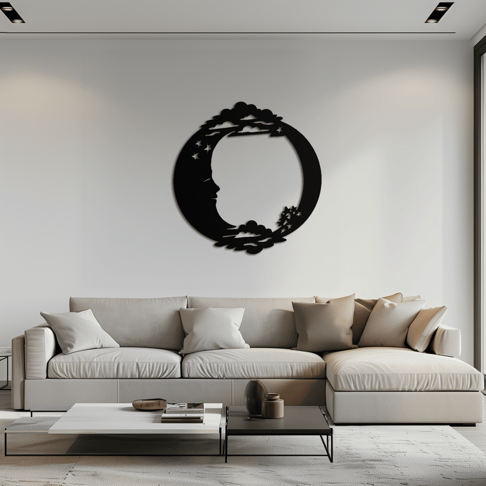 Moon & Stars Metal Wall Art - Celestial-Inspired Steel Wall Decor - KAF029 - Tampa Home & Garden Store