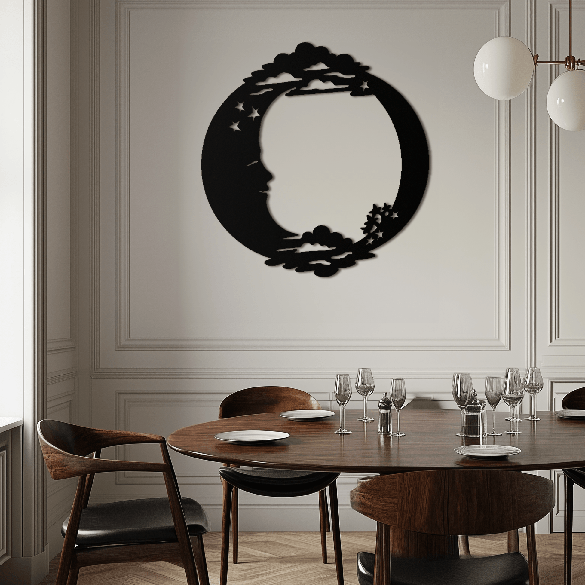 Moon & Stars Metal Wall Art - Celestial-Inspired Steel Wall Decor - KAF029 - Tampa Home & Garden Store