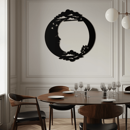 Moon & Stars Metal Wall Art - Celestial-Inspired Steel Wall Decor - KAF029 - Tampa Home & Garden Store