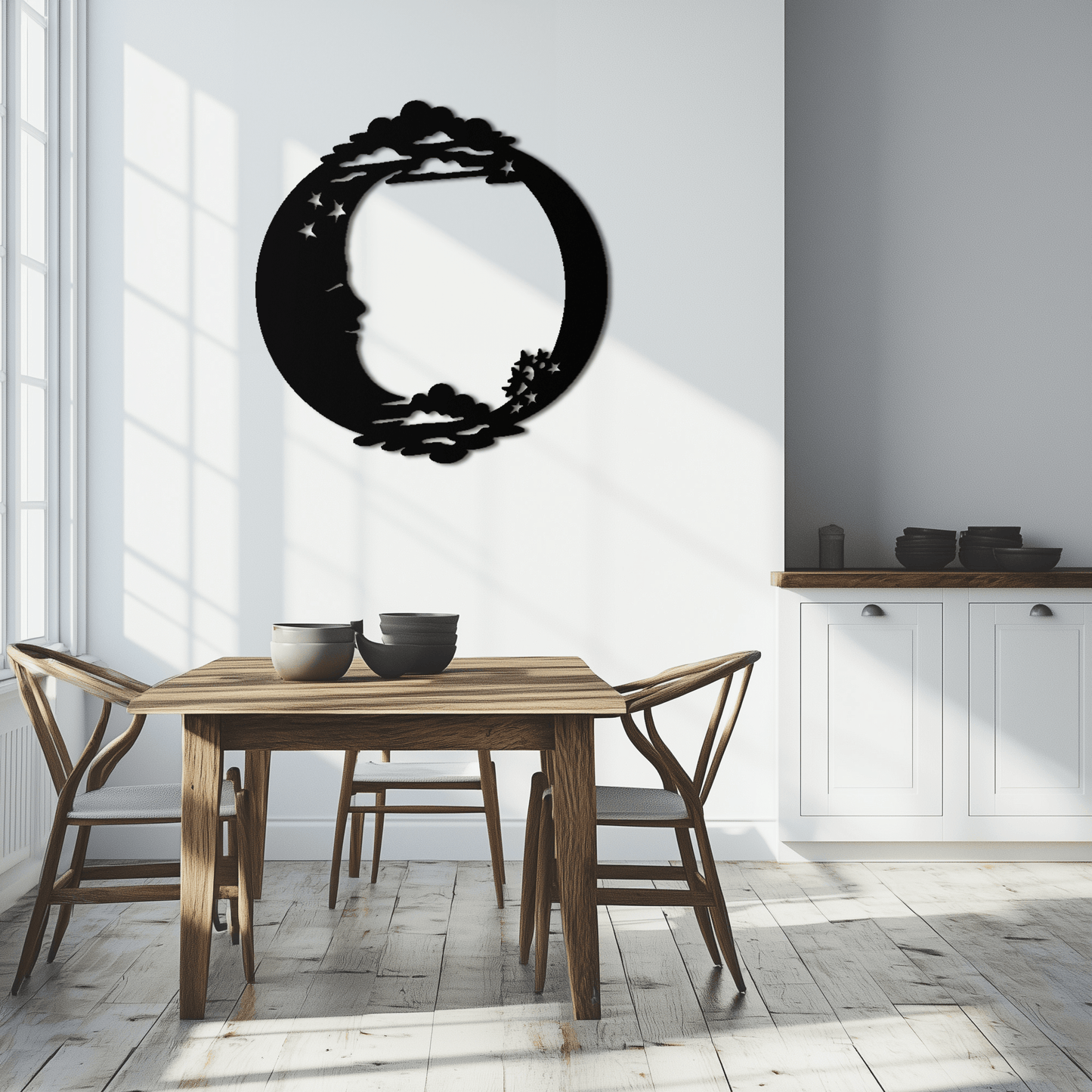 Moon & Stars Metal Wall Art - Celestial-Inspired Steel Wall Decor - KAF029 - Tampa Home & Garden Store