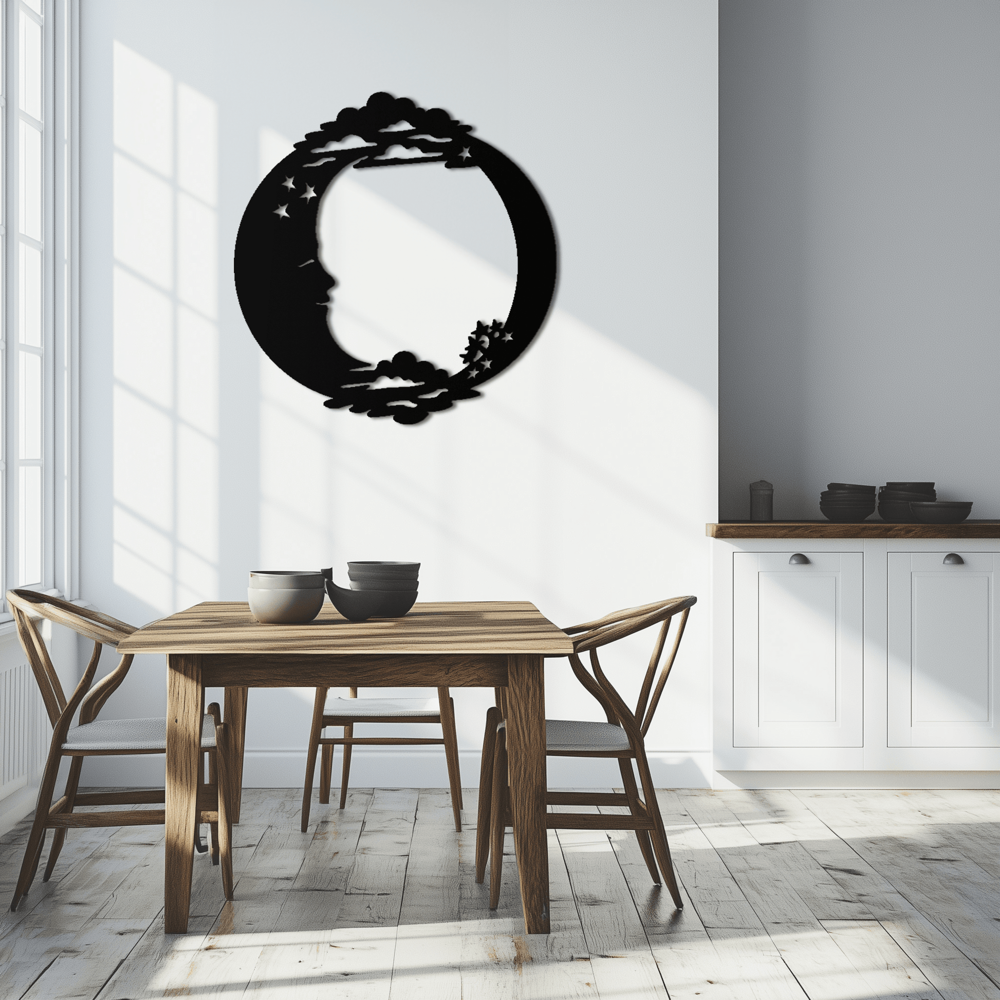 Moon & Stars Metal Wall Art - Celestial-Inspired Steel Wall Decor - KAF029 - Tampa Home & Garden Store