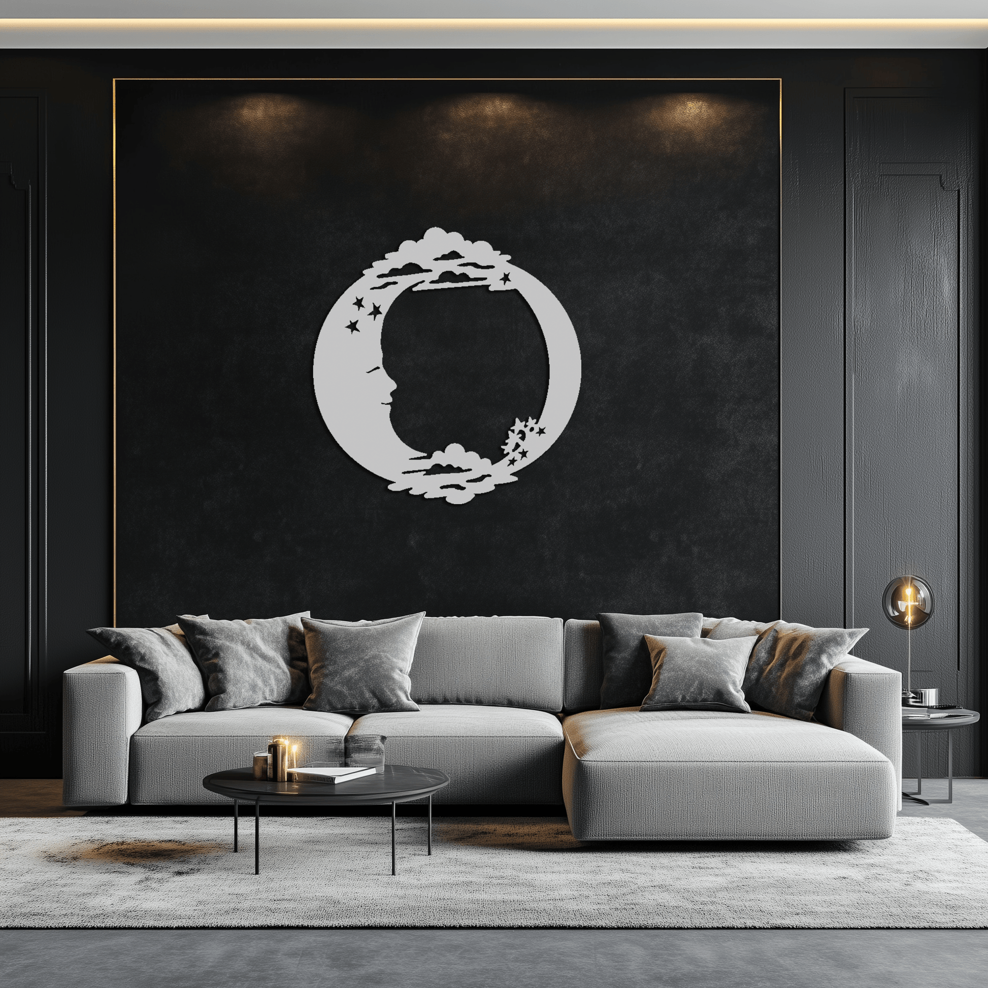 Moon & Stars Metal Wall Art - Celestial-Inspired Steel Wall Decor - KAF029 - Tampa Home & Garden Store