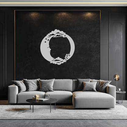Moon & Stars Metal Wall Art - Celestial-Inspired Steel Wall Decor - KAF029 - Tampa Home & Garden Store