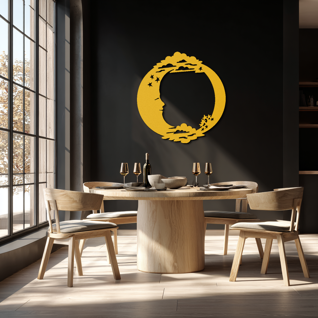 Moon & Stars Metal Wall Art - Celestial-Inspired Steel Wall Decor - KAF029 - Tampa Home & Garden Store