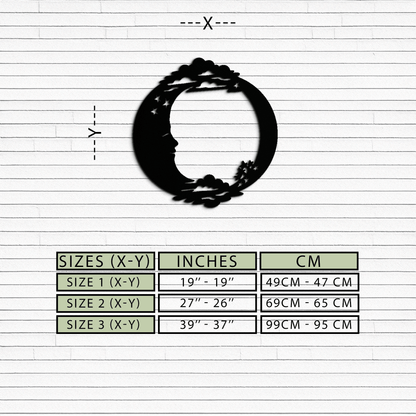 Moon & Stars Metal Wall Art - Celestial-Inspired Steel Wall Decor - KAF029 - Tampa Home & Garden Store