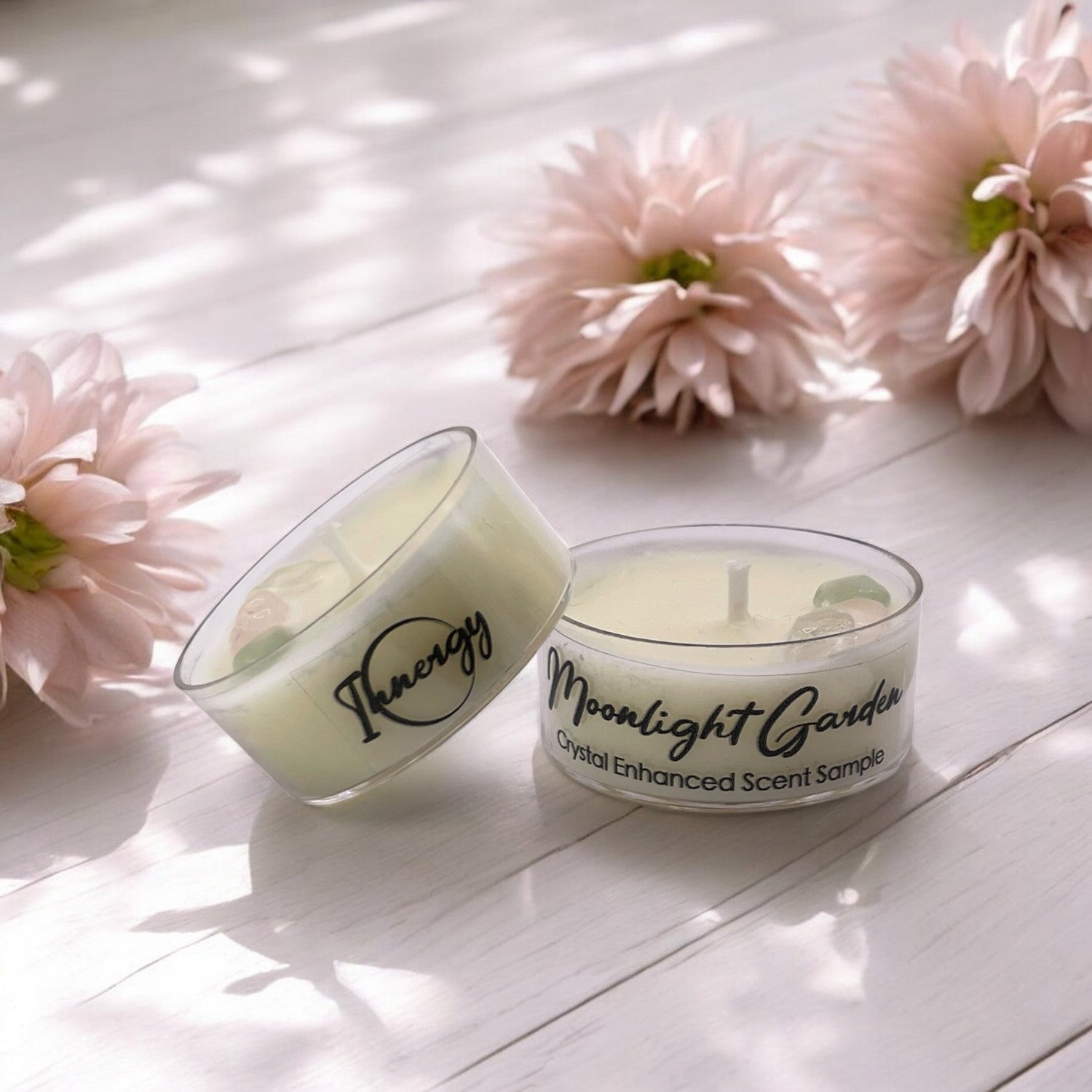 Moonlight Garden, Premium Coconut-Soy Wax Tea Light Crystal Candle, 1oz - Tampa Home & Garden Store