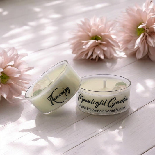 Moonlight Garden, Premium Coconut-Soy Wax Tea Light Crystal Candle, 1oz - Tampa Home & Garden Store