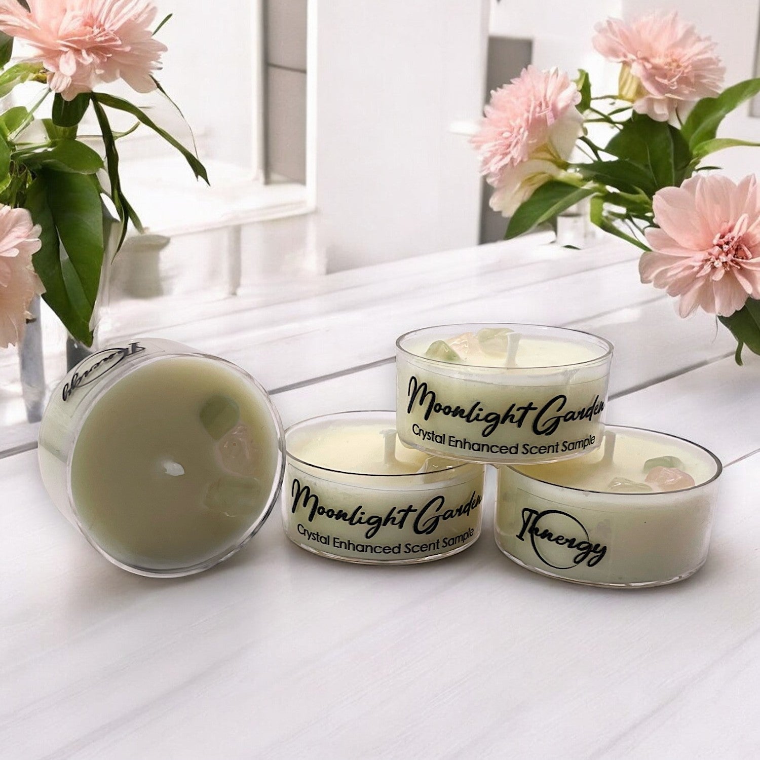 Moonlight Garden, Premium Coconut-Soy Wax Tea Light Crystal Candle, 1oz - Tampa Home & Garden Store