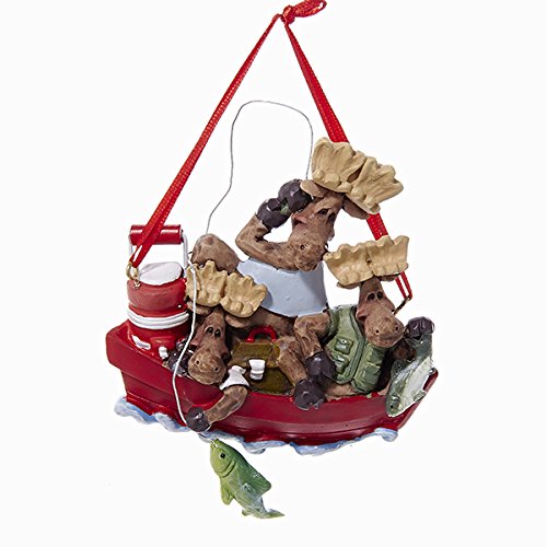 Moose In Fishing Boat Ornament - Family Of 3 - Tampa Home & Garden Store