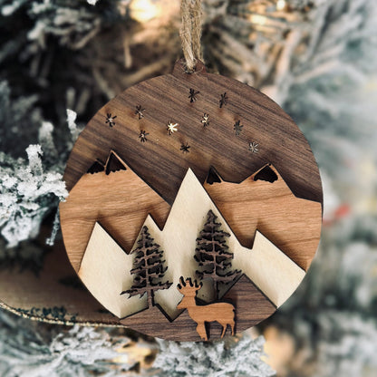 Moose Mountain - Layered 3-D Wooden Ornament Collection by Acorn & Fox - Tampa Home & Garden Store