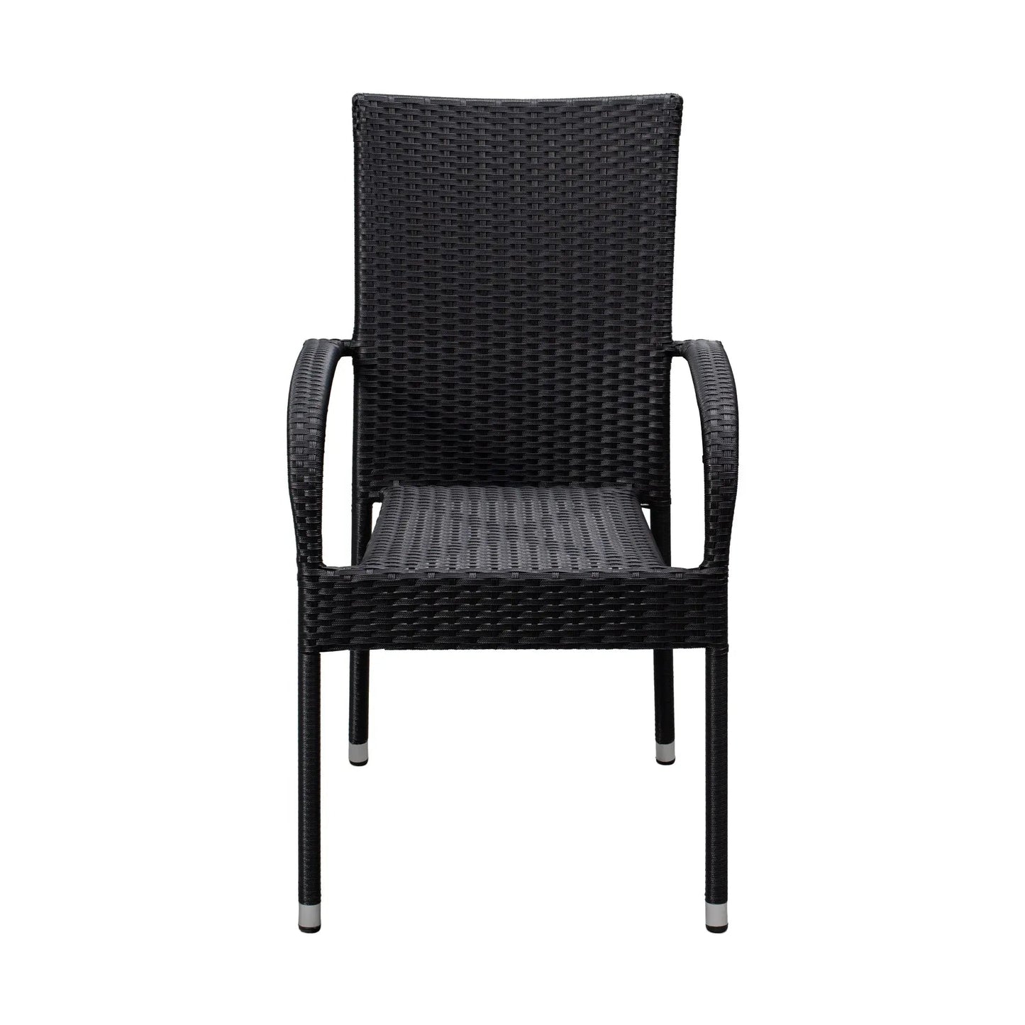 Morgan Outdoor Wicker Stacking Chair Black set of 4 outdoor chairs Fire Sense/Balkene Home on Tampa Home & Garden Store