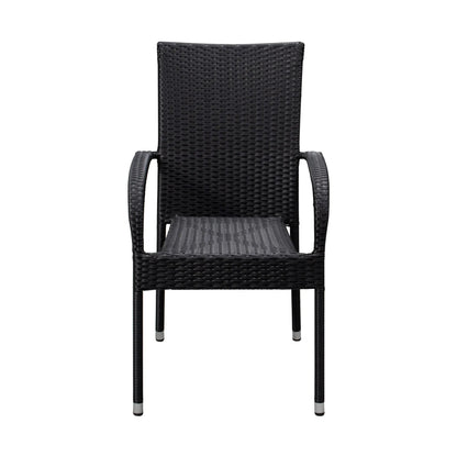 Morgan Outdoor Wicker Stacking Chair Black set of 4 outdoor chairs Fire Sense/Balkene Home on Tampa Home & Garden Store