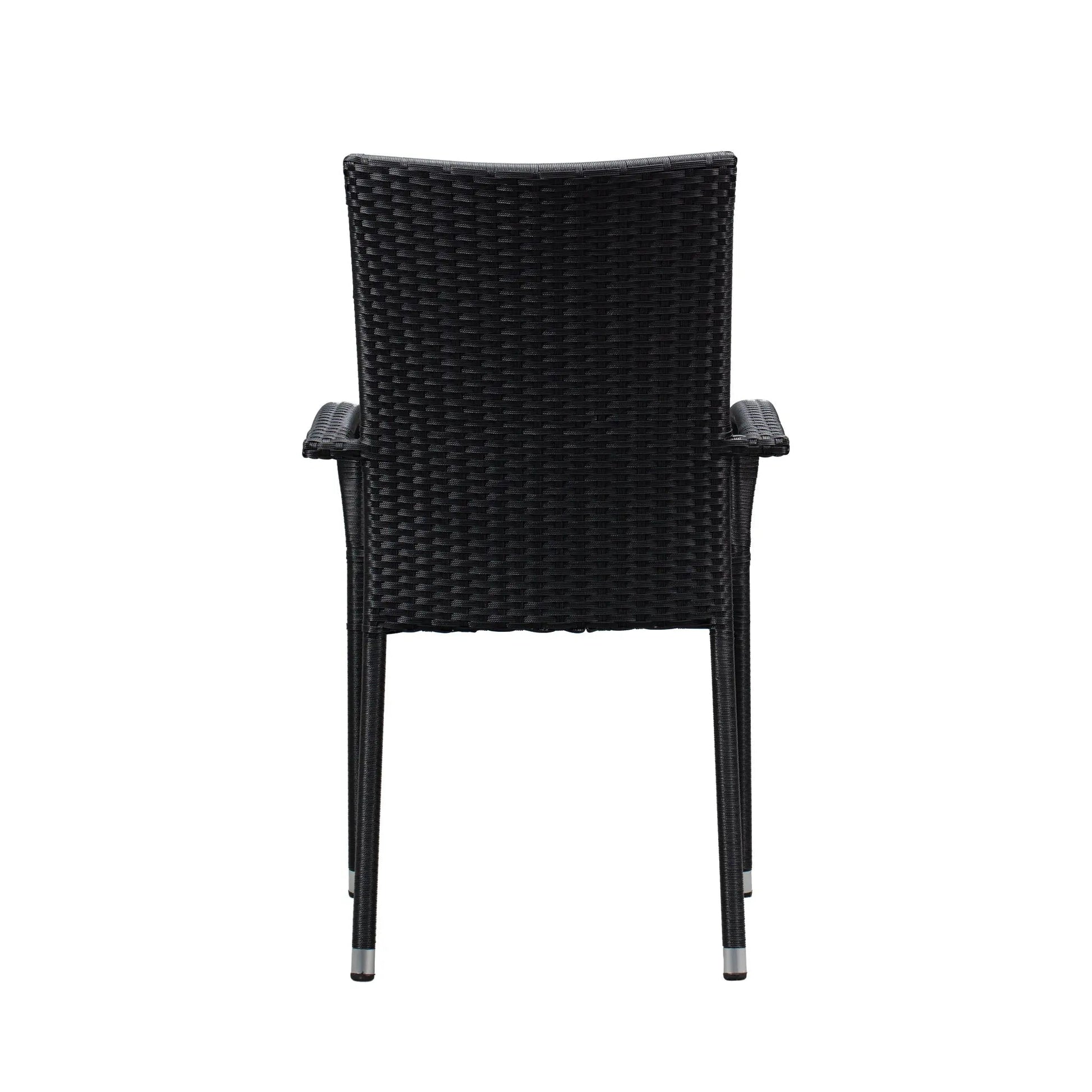 Morgan Black Outdoor Wicker Stacking Chair, set of 4 by Fire Sense/Balkene Home on Tampa Home & Garden Store