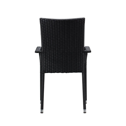 Morgan Black Outdoor Wicker Stacking Chair, set of 4 by Fire Sense/Balkene Home on Tampa Home & Garden Store