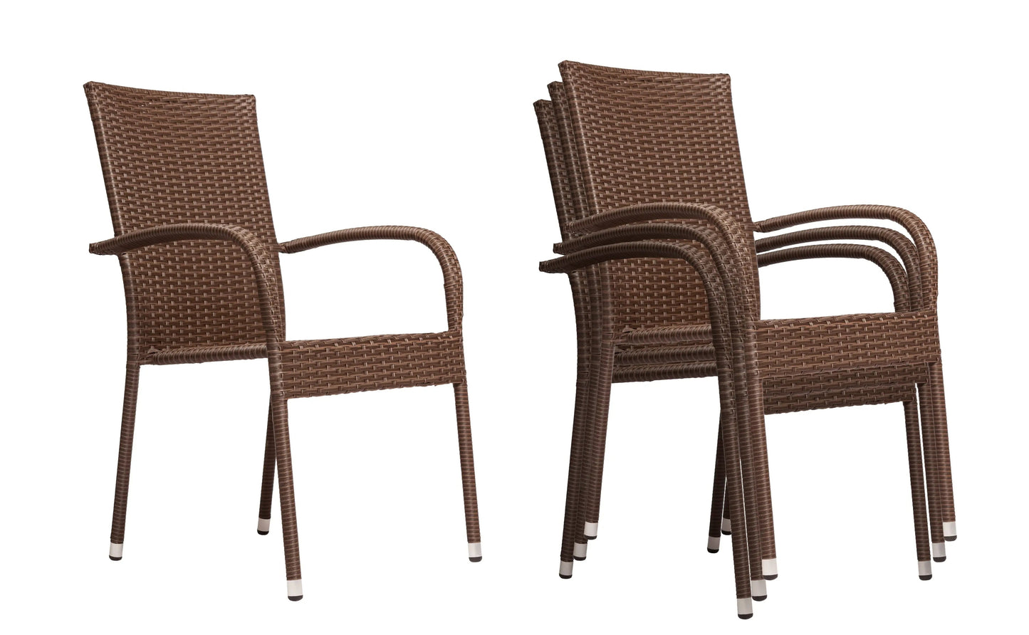Morgan Outdoor Wicker Stacking Chairs Mocha set of 4 on Tampa Home & Garden Store