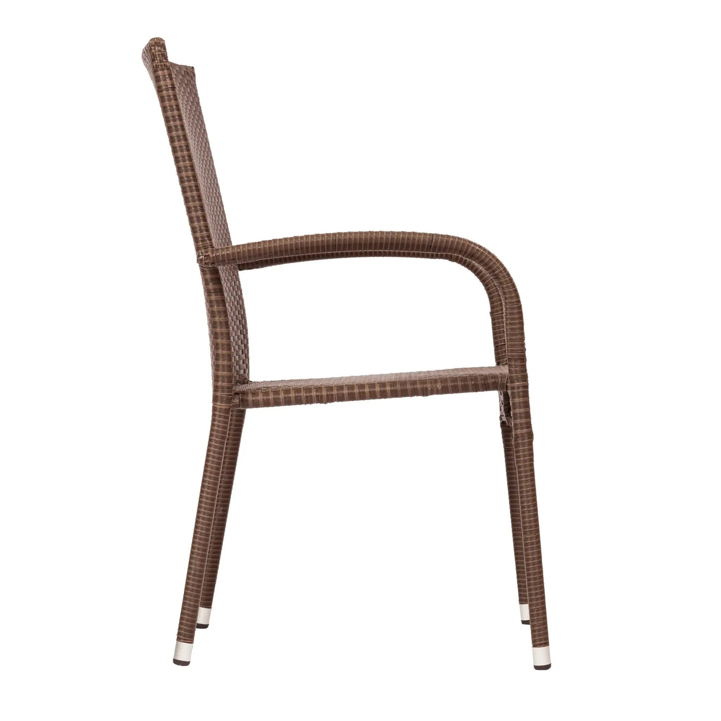 Morgan Outdoor Wicker Stacking Chair Mocha brown wicker for outdoor use Fire Sense/Balkene Home on Tampa Home & Garden Store
