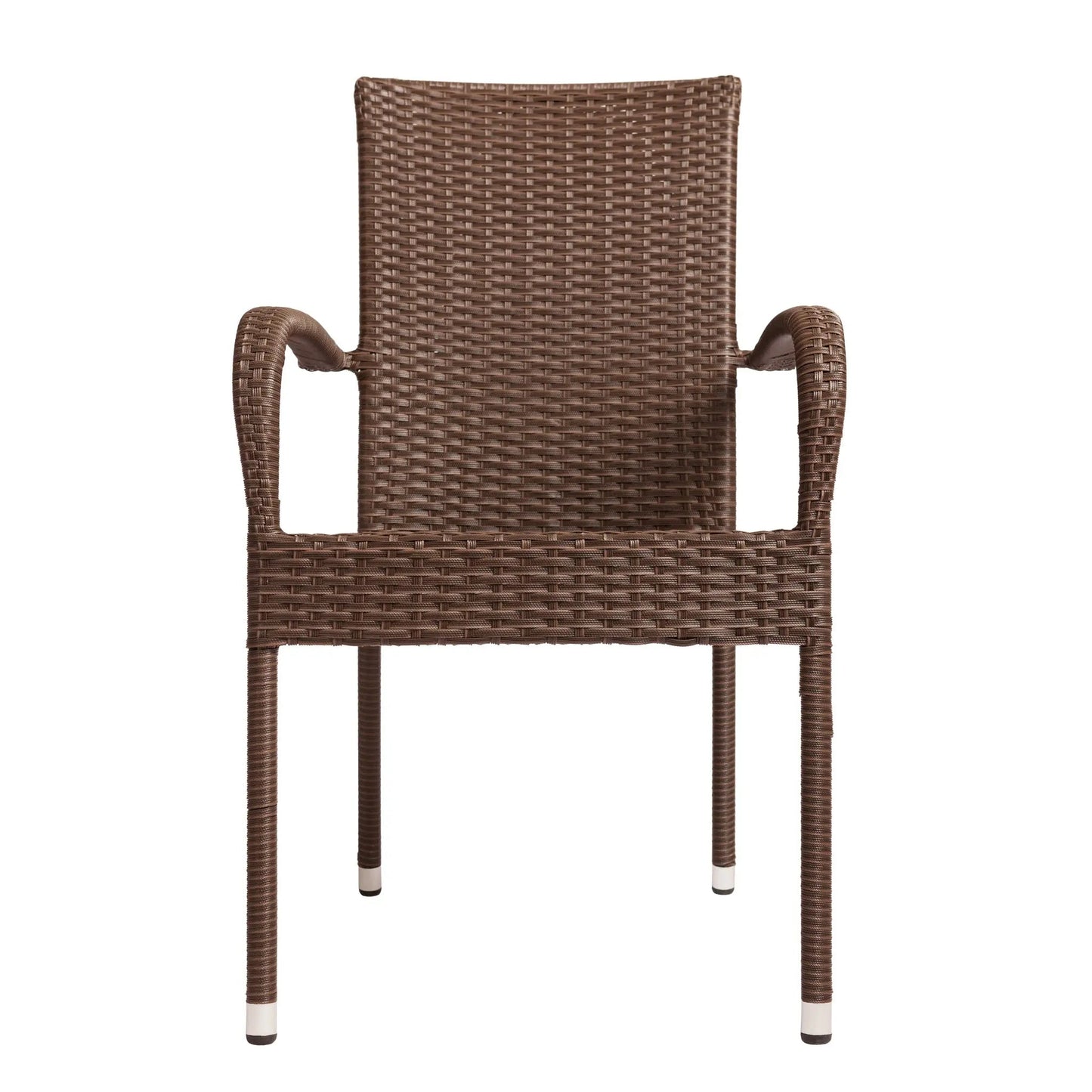 Morgan Outdoor Wicker Stacking Chairs mocha brown set of 4 for patio use on Tampa Home & Garden Store